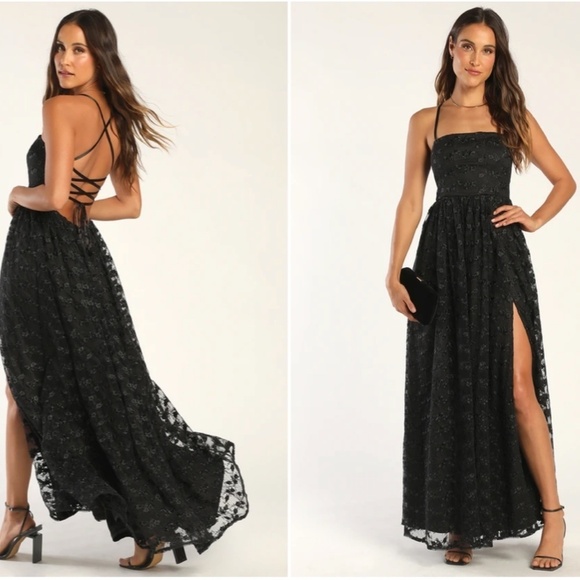 LULU's Sexy Floral Embroidered Prom Wedding Formal Event Corset Back Maxi Dress - Picture 1 of 4